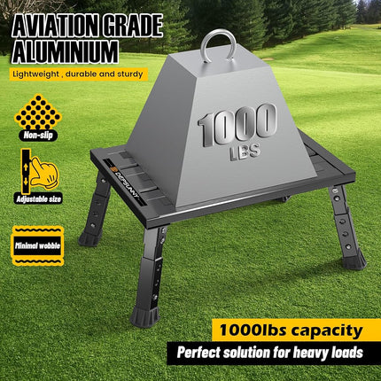 DEPSUNNY Adjustable RV Step Stool, 3-Step Height Adjustment, Foldable Legs, Wide Anti-Slip Surface,Supports Up to 1,000 lb, Premium Aluminum Construction Easy to Carry