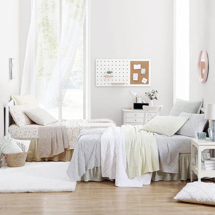 Laura Ashley - Standard Pillowcase Set, Breathable Percale Cotton Bedding, Crisp & Cool Home Decor (Norella Pink, 2 Piece)