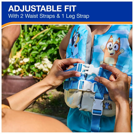 SwimWays Bluey Life Jacket, US Coast Guard Approved Kids Swim Vest, 100-120kg, Blue