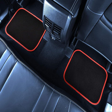 FH Group - F14503-RED F14503 RED Color-Trimmed Liners Non-Slip Car Floor Mats with Rubber Heel Pad – Full Set