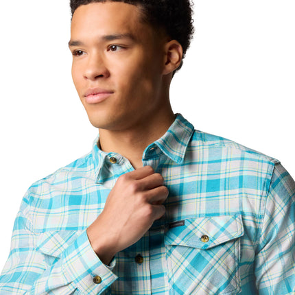Chemise à manches longues à carreaux en flanelle Bearmouth Springs Roll Up Columbia pour homme, Deep Marine Multi Plaid, TP
