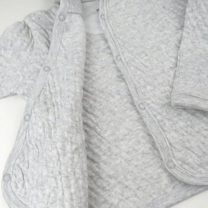 HonestBaby Snap-Front Hooded Jackets, Side-Snap Top, Hoodies in Cozy 100% Organic Cotton Infant Baby Boys, Girls, Unisex, Light Gray Heather, Newborn