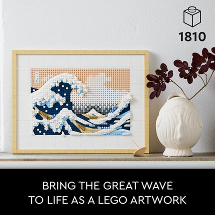 LEGO 31208 Art Hokusai – The Great Wave, 3D Japanese Wall Art Craft Kit, Framed Ocean Canvas, Creative Activity, Gifts for Adults, DIY Home, Office Decor