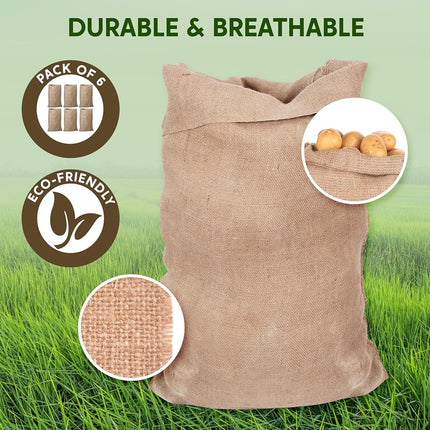 JOYIN 6 Pack Large Burlap Potato Sack Race Bags, 39" x 25" Potato Sacks Racing Bags for Kids & Adults,Outdoor Play, Family Reunion, Outdoor Picnic Party, Outside Yard Lawn Easter