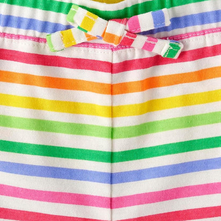 The Children's Place Baby Toddler Girls Pull on Everyday Shorts, Multi Stipe/Rose/Fruits, 4T
