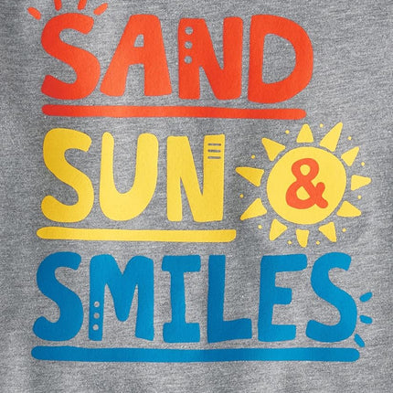 Lot de 3 t-shirts à manches courtes pour bébé fille The Children's Place, motifs Monster Truck/Requin/Lunettes de soleil/Sable, taille 2T