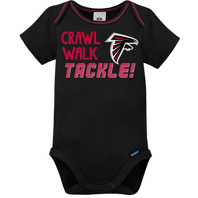 NFL Gerber Unisex Baby Standard 3 Pack Short Sleeve Onesie Bodysuit, Team Color, 18 Months