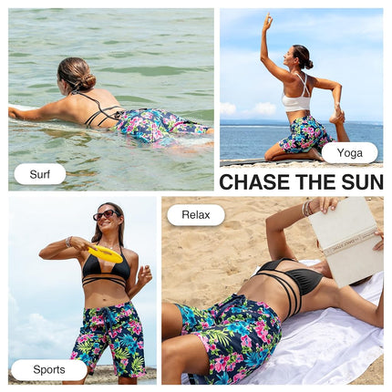 Kanu Surf Women's Marina UPF 50 Active Swim Board Short (Reg & Plus Sizes), Katya Navy, 14