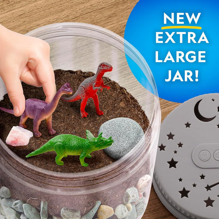 Kit Terrarium Dinosaures National Geographic pour Enfants – Terrarium Lumineux Multicolore, Créez un Habitat de Dinosaures avec de Vraies Plantes et Plus Encore, Kit Scientifique, Jouets Dinosaures pour Enfants