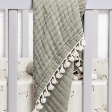 Crane Baby 100% Organic Cotton Gender Neutral Animal Nursery Bedding, Fitted Sheet, Soft Breathable GOTS Certified Cotton, Bunny Crib Sheet