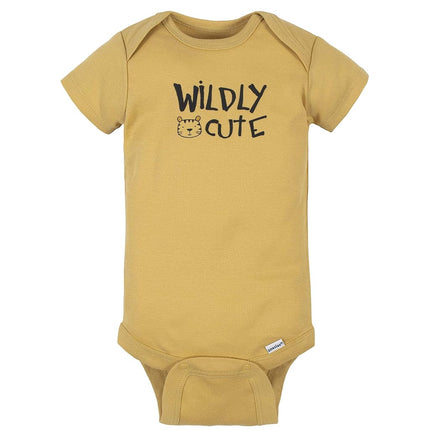 Gerber Baby Boys' 8-Pack Short Sleeve Onesies Bodysuits, Tiger Green, Newborn