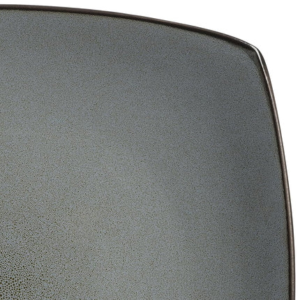 Gibson Soho Lounge Square Reactive Glaze Stoneware Dinnerware Set, Service for 4 (16pc), Eclipse