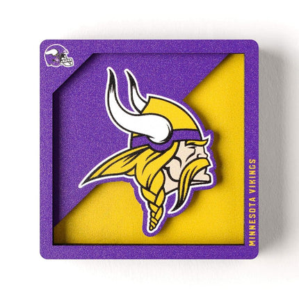 YouTheFan NFL Minnesota Vikings 3D Logo Series Magnets