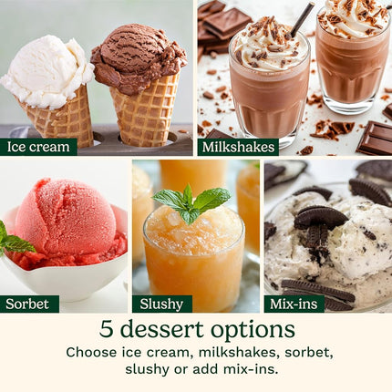 Cuisinart FastFreeze 5-in-1 Ice Cream, Sorbet, Milkshakes, Slushies and Mix-In Frozen Dessert Maker, Compact Machine, Easy to Use, Includes 3 Mixing Cups with Lids, ICE-FD10