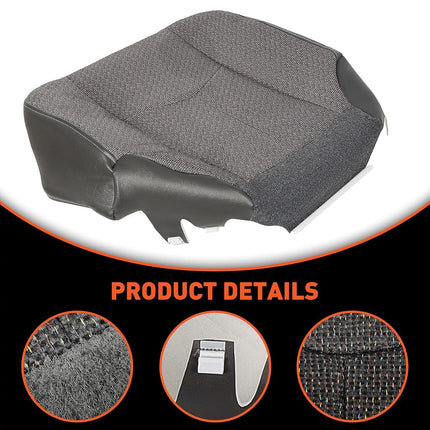 Housse de siège de voiture ECOTRIC, housse de siège inférieur côté conducteur compatible avec Chevy Silverado 2003-2007, housse de siège inférieur côté conducteur gauche gris foncé