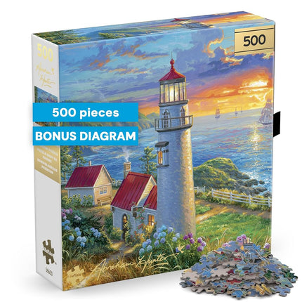 Buffalo Games – 500 Piece Jigsaw Puzzle - Evening Watch - Abraham Hunter - Premium Gold Collection Giftable Puzzle for Adults – Precision-Cut Pieces, Beautiful Artwork