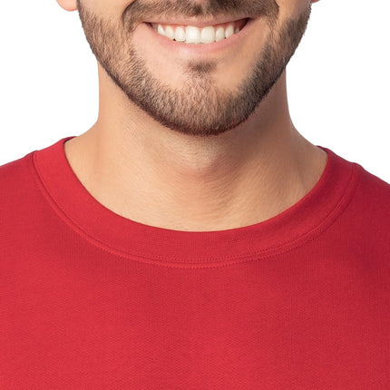 Sudadera de cuello redondo de vellón Eversoft para hombre Fruit of the Loom, absorbente de humedad y transpirable, tallas S-4x, roja, 4XL