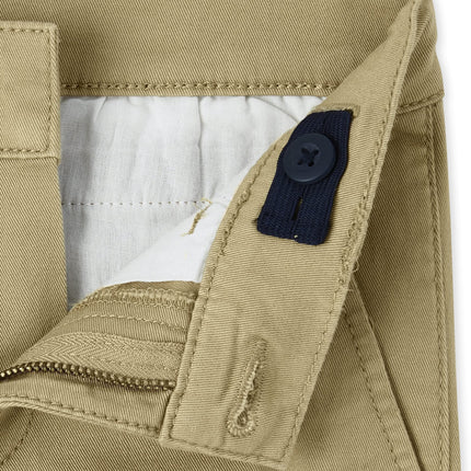 The Children's Place Boys' Stretch Skinny Chino Pants, Flax 2-Pack, 8 Slim
