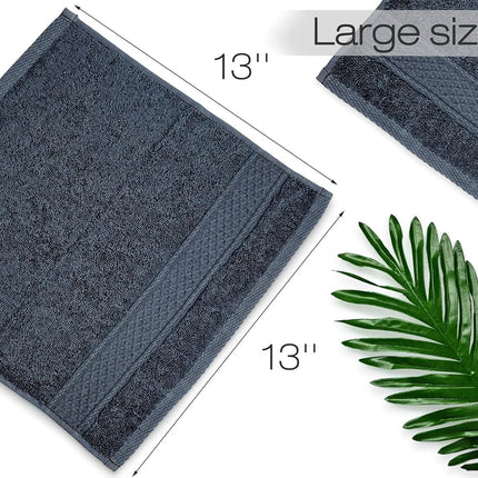 Cleanbear Extra Soft Wash Cloths Washcloths Set 6-Pack 13 x 13 Inches, Highly Absorbent Facecloths (Dark Gray)