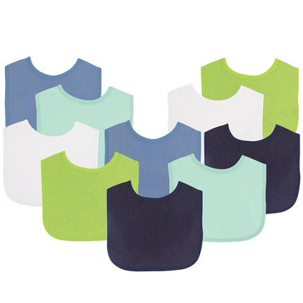 Luvable Friends Baby Bibs Value Pack, Navy/Lime, 6
