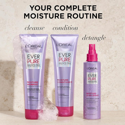 L'Oreal Paris Hair Care EverPure Moisture Sulfate Free Shampoo & Conditioner Kit for Color-Treated Hair, Moisturizes + Replenishes Dry Hair, (8.5 fl. oz. each)