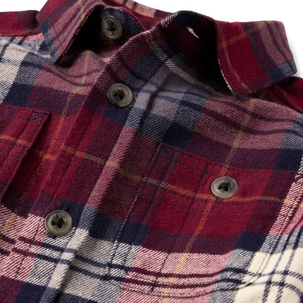 The Children's Place Boys' and Toddler Long Sleeve Plaid Flannel Button Up Shirt, Redwood Plaid, 4T