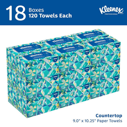 Kleenex 01701CT Hand Towels, POP-UP Box, Cloth, 9 x 10 1/2, 120 Per Box (Case of 18)