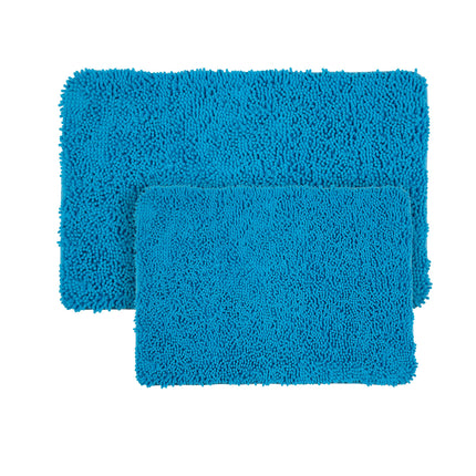 Bedford Home 2-Piece Memory Foam Shag Bath Mat, Bl