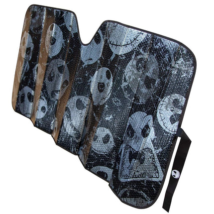 Plasticolor 003855R01 Nightmare Before Christmas Jack Skellington Face Logo Black Foil Finish Car Truck or SUV Front Windshield Sunshade