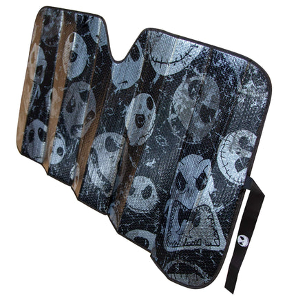 Plasticolor 003855R01 Nightmare Before Christmas Jack Skellington Face Logo Black Foil Finish Car Truck or SUV Front Windshield Sunshade