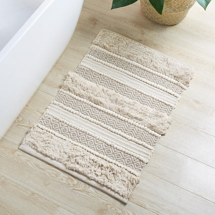 INK+IVY Bath Rug Hand-Woven Texture Shaggy Striped
