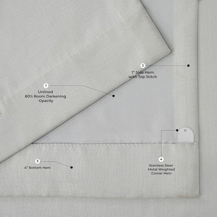 HPD Half Price Drapes Extra Wide Linen Room Darkening Curtain (1 Panel) 100 X 120, BOCH-LN1855-120-DW, Oyster