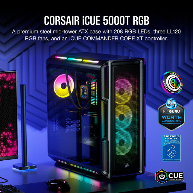 Amazon Corsair iCUE 5000T RGB, Negro
