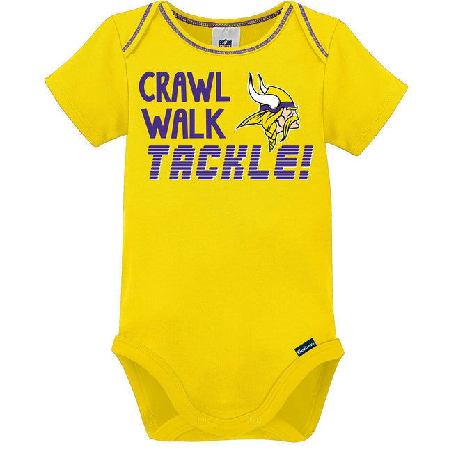 NFL Gerber Unisex Baby Standard 3 Pack Short Sleeve Onesie Bodysuit, Team Color, 18 Months