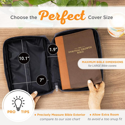 Christian Art Gifts Polyester Bible Cover: Strong in the Lord Bible Verse