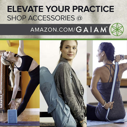 Gaiam Yoga Mat Premium Print Reversible Extra Thick Non-Slip Exercise Fitness Mat for All Types of Yoga, Pilates and Floor Training, Purple Illusion 6mm