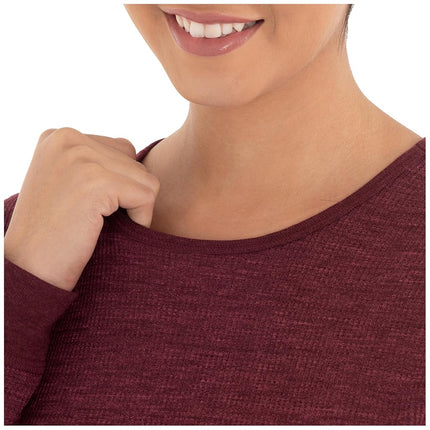 Conjunto térmico de primera calidad de micro waffle de Fruit of the Loom para mujer, Merlot Heather, 4X