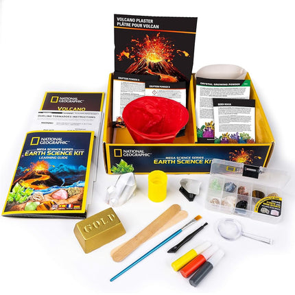 Blue Marble NATIONAL GEOGRAPHIC Earth Science Kit - Over 15 Science Experiments & STEM Activities for Kids, Includes Crystal Growing Kit, Volcano Science Kit, Dig Kits & More
