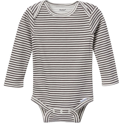 Gerber Unisex Baby Multi-pack Onesies Bodysuits (Short and Long Sleeve), Tan Little Apples, 0-3 Months