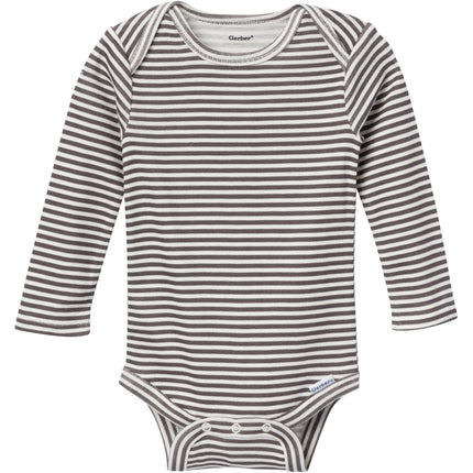 Gerber Unisex Baby Multi-pack Onesies Bodysuits (Short and Long Sleeve), Tan Little Apples, 0-3 Months