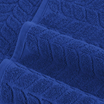 Juego de toallas Elegant Comfort Luxury de 6 piezas, 100 % algodón turco, jacquard trenzado, textura premium, calidad hotelera – Suaves y absorbentes, incluye 2 toallas de baño, 2 toallas de mano y 2 toallas para la cara, azul real