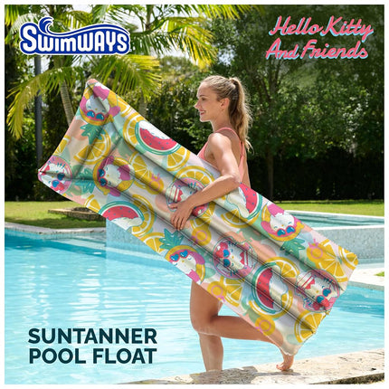 Swimways Hello Kitty Suntanner Pool Float, Inflatable Pool Floats & Kids Pool Toys, Swimming Pool Accessories & Beach Essentials for Teens Aged 14 & Up