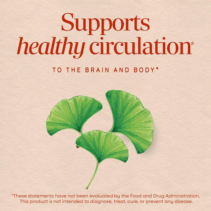 Nature's Way Ginkgold Max Advanced Ginkgo Extract for Mental Sharpness 1x Daily 120 mg, 60 Count