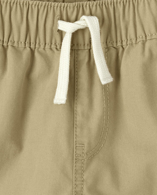 The Children's Place Baby Toddler Boys Pull on Jogger Shorts, Flax 3 Pack, 3T