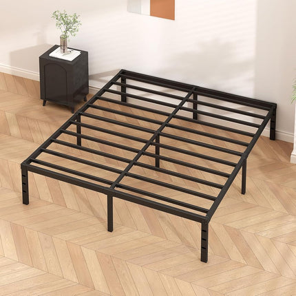 HLIPHA Metal Platform Bed Frame 16 Inch Tall,No Box Spring Needed,Queen Size Bed with Heavy Duty Strong Support Slats,Easy to Assemble,Black
