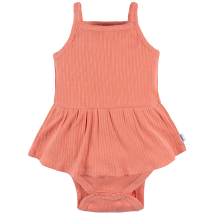 Gerber - Mameluco sin mangas con falda para bebé, diseño de Lantana, de 3 a 6 meses