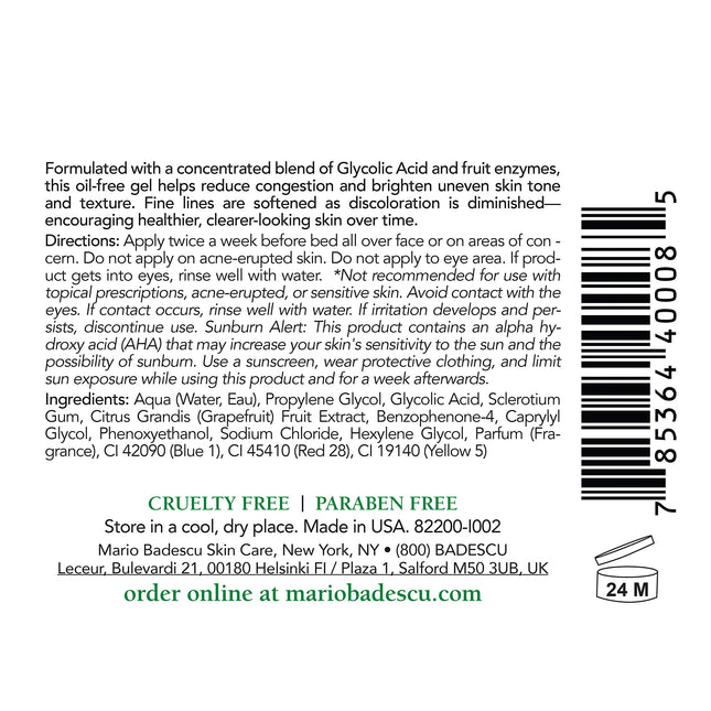 Mario Badescu Gel Glicólico para Piel Grasa y Congestionada 2oz