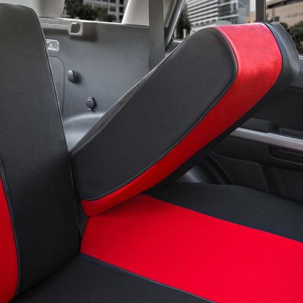 FH Group Back Seat Cloth Car Seat Cover - Universal Fit, Rear Seat Covers for Cars with Rear Split Bench, Car Interior Accessories for SUV, Sedan, Van, Red