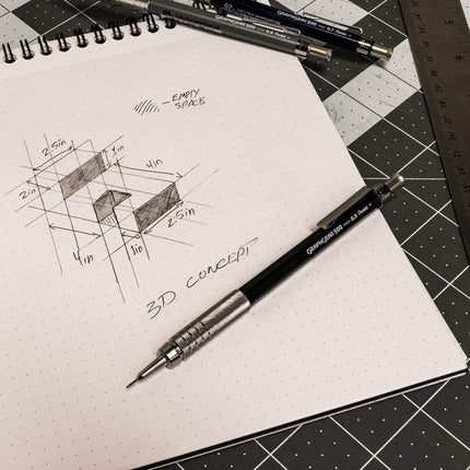 Lápices Mecánicos Pentel GraphGear 500 Edición Limitada, Estuche de Colores Clásicos, Tamaños de Punta 0.3, 0.5, 0.7, 0.9 mm incluidos, Caja de 4 Lápices (PG520RBXSET)