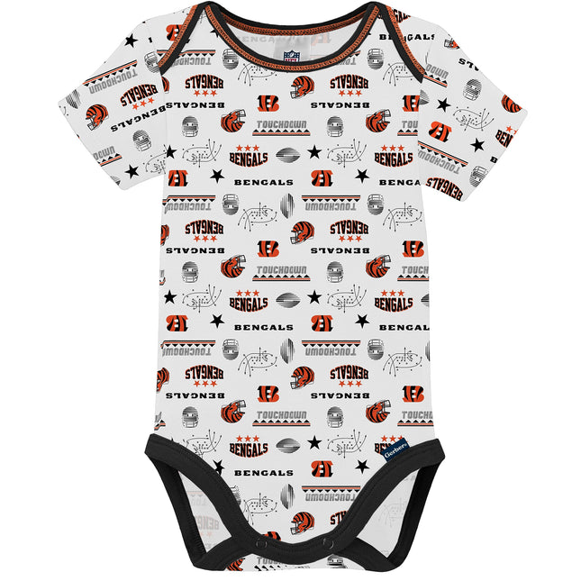 Paquete de 3 bodys de manga corta NFL, Niño azul Cincinnati Bengals, 18 meses